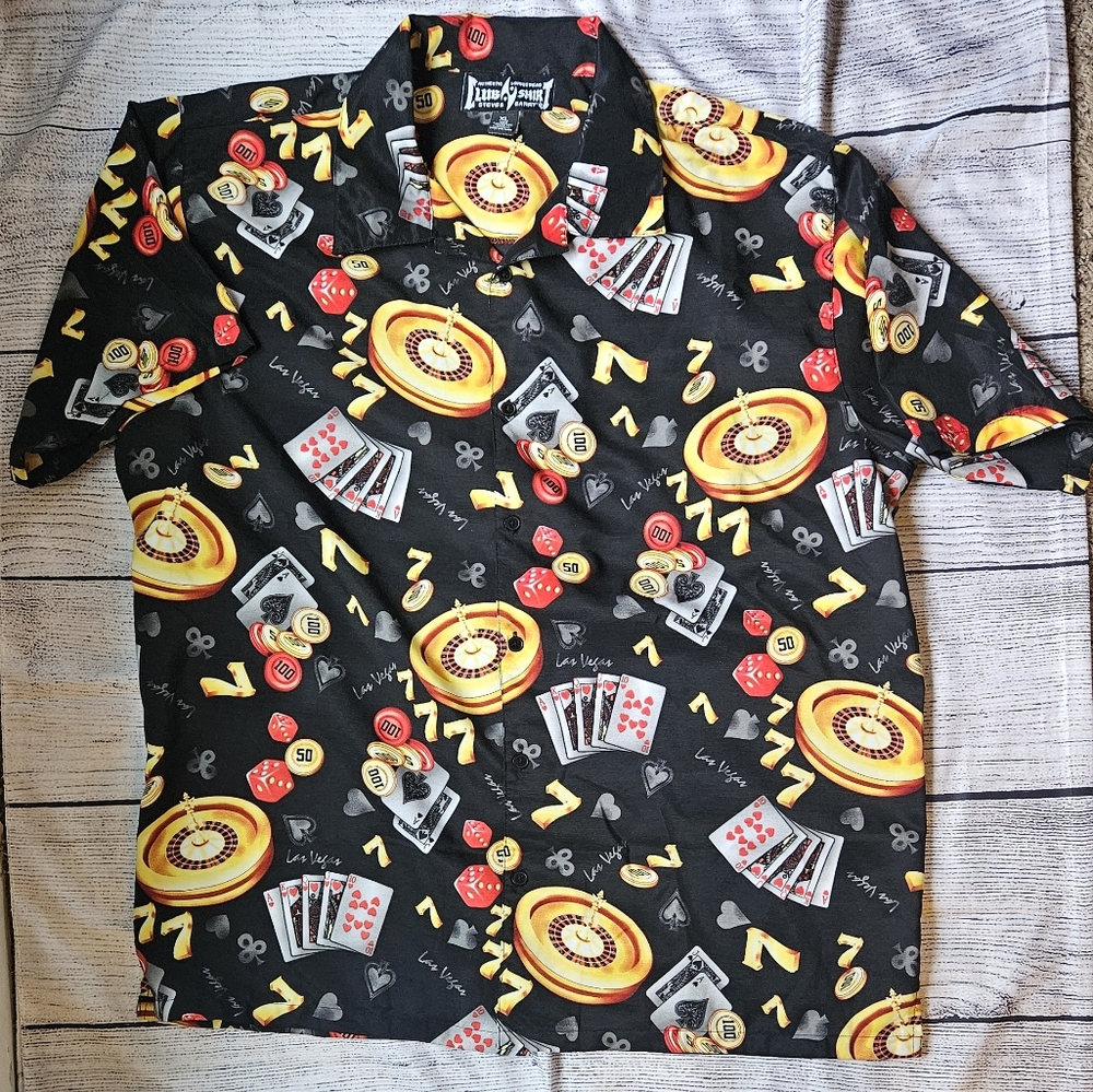 Steve & Barry's Black Poker Themed Dress Shirt